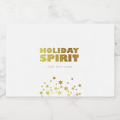 Holiday Spirit | Spaß Weihnachten White & Gold Min Alkoholflaschenetikett (Einzelnes Label)