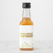Holiday Spirit | Spaß Weihnachten White & Gold Min Alkoholflaschenetikett (Vorderseite)