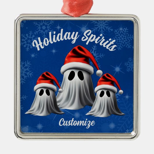 Holiday Spirits Blue Ornament Aus Metall (Vorne)