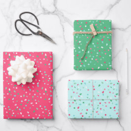 Holiday Sprinkles Wrapping Paper Color Trio 2 Geschenkpapier Set