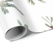Holiday Spruce & Red Berries Geschenkpapier (Rolleneckpunkt)