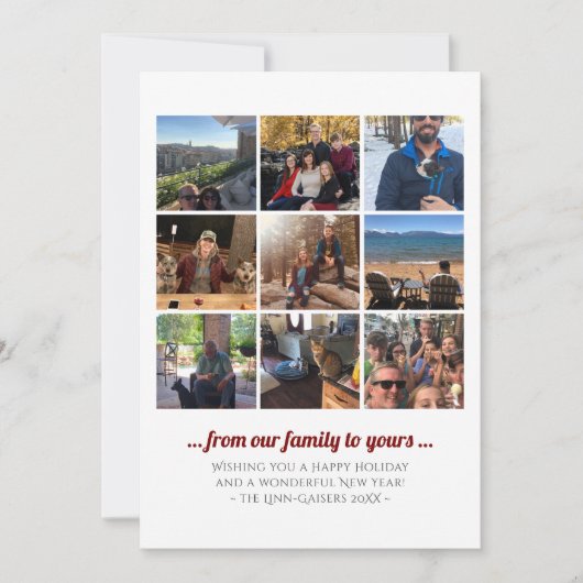 Holiday Square Foto Collage Feiertagskarte (Vorderseite)