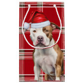 Holiday Staffordshire Dog Fun Karierte Weihnachten Kleine Geschenktüte (Rückseite)