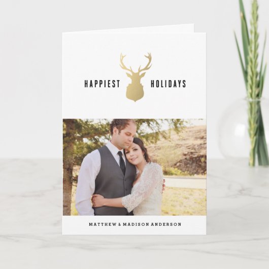 Holiday Stag | Foto-Grußkarte Feiertagskarte (Vorderseite)