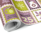 Holiday Stamps Christmas Wrapping Paper Geschenkpapier (Rolleneckpunkt)