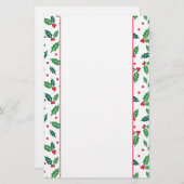 Holiday Stationery Paper-Holly Briefpapier (Vorne/Hinten)