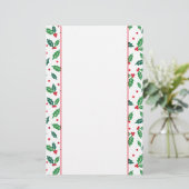 Holiday Stationery Paper-Holly Briefpapier (Stehend Vorderseite)