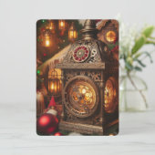 Holiday Steampunk Verziert Santa's Lantern Feiertagskarte (Stehend Vorderseite)