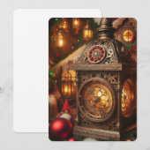 Holiday Steampunk Verziert Santa's Lantern Feiertagskarte (Vorne/Hinten)