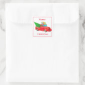 Holiday Stickers-Red Truck Quadratischer Aufkleber (Tasche)