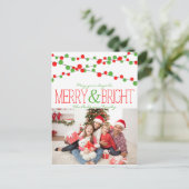 Holiday String Lights Merry Bright Postkarte (Stehend Vorderseite)