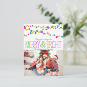 Holiday String Lights Merry Bright Postkarte (Stehend Vorderseite)