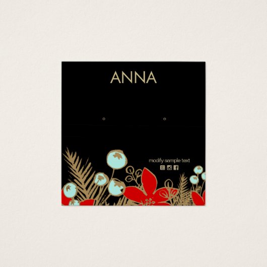 Holiday Study Earring Display Card (Vorderseite)