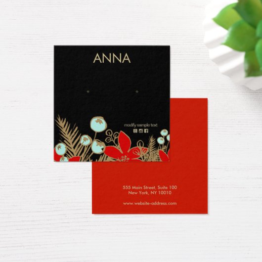 Holiday Study Earring Display Card (Schreibtisch)