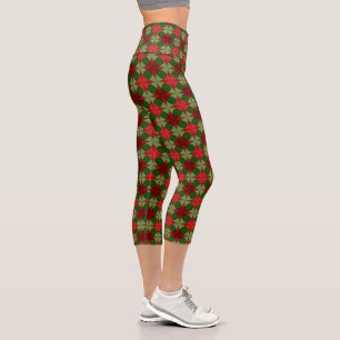 Holiday Style in Rot und Grün Capri Leggings