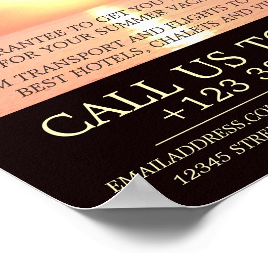 Holiday Sunset, Travel Agent Werbung Poster (Ecke)
