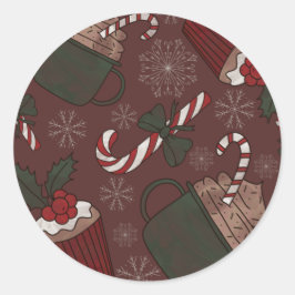Holiday Sweet Leckereien Runder Aufkleber