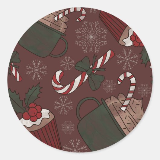 Holiday Sweet Leckereien Runder Aufkleber (Vorderseite)