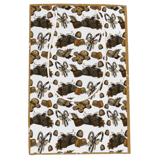 Holiday Sweets- Coco (Solid) Medium Gift Bag Mittlere Geschenktüte (Vorderseite)