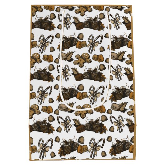 Holiday Sweets- Coco (Solid) Medium Gift Bag Mittlere Geschenktüte (Rückseite)