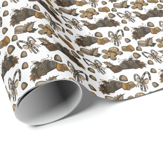 Holiday Sweets- Coco (Solid) Wrapping Paper Geschenkpapier (Rolleneckpunkt)
