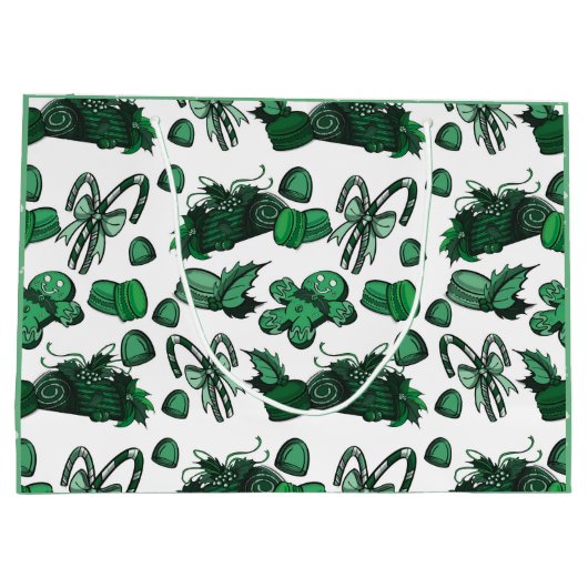Holiday Sweets- Mint (Solid) Große Geschenktüte (Rückseite)