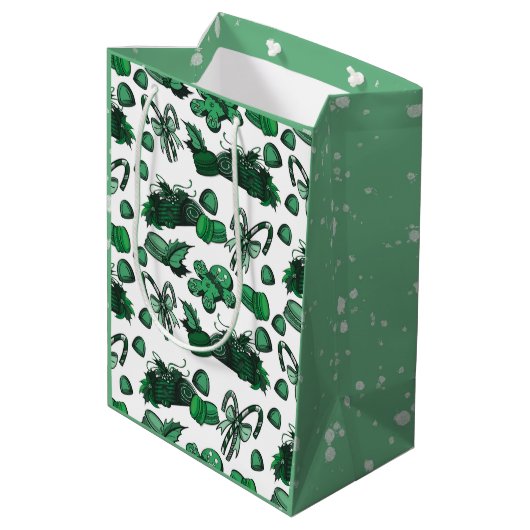 Holiday Sweets- Mint (Solid) Mittlere Geschenktüte (Rückseite Schrägansicht)