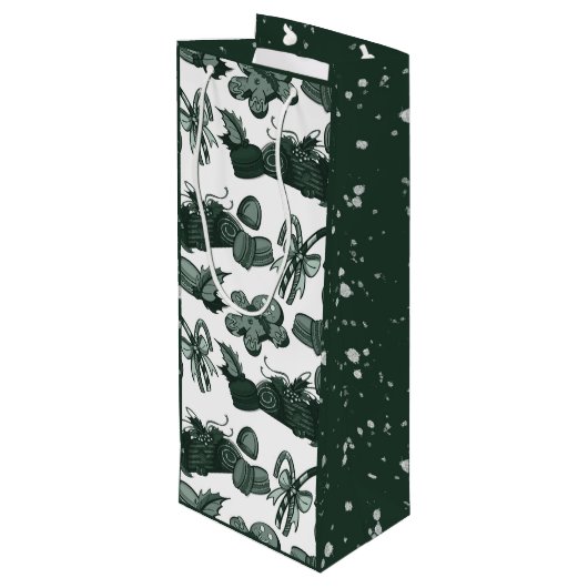 Holiday Sweets- Pine (Solid) Geschenktüte Für Weinflaschen (Rückseite Schrägansicht)
