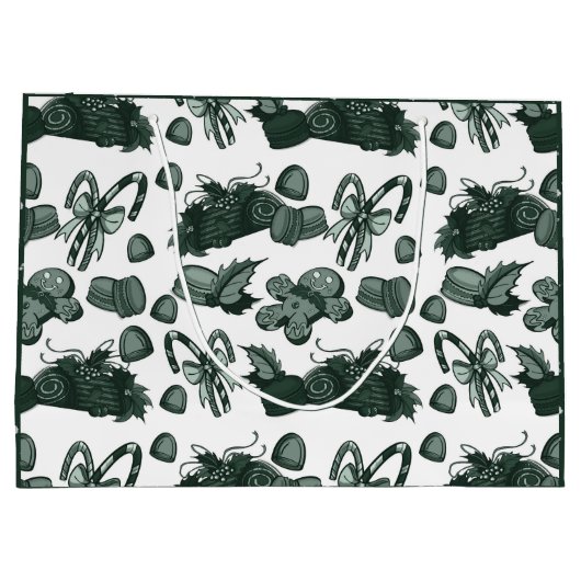 Holiday Sweets- Pine (Solid) Große Geschenktüte (Rückseite)