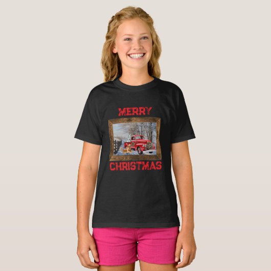 Holiday T-Shirt Country Christmas Farm Scene  (Vorne ganz)