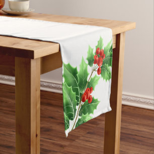 Holiday Table Runner Holly Mittelgroßer Tischläufer