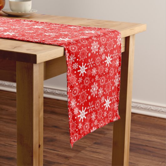 Holiday Table Runner Red Snowflake Kurz Kurz Ta Mittelgroßer Tischläufer (Beispiel)