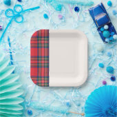 Holiday Tartan Kariert Festivals Zwei Tone Rot Sch Pappteller (Party)