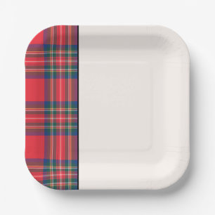 Holiday Tartan Kariert Festivals Zwei Tone Rot Sch Pappteller