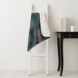 Holiday Tartan Kariert Initials Preppy Christmas F Sherpadecke