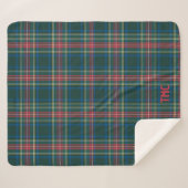 Holiday Tartan Kariert Initials Preppy Christmas F Sherpadecke (Vorderseite (Horizontal))