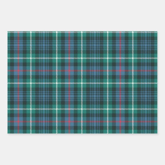 Holiday Tartan Kariert Weihnachtsfest Combo Geschenkpapier Set (Vorderseite)