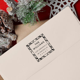 Holiday Tartan Karierte Rücksendeadresse Gummistempel