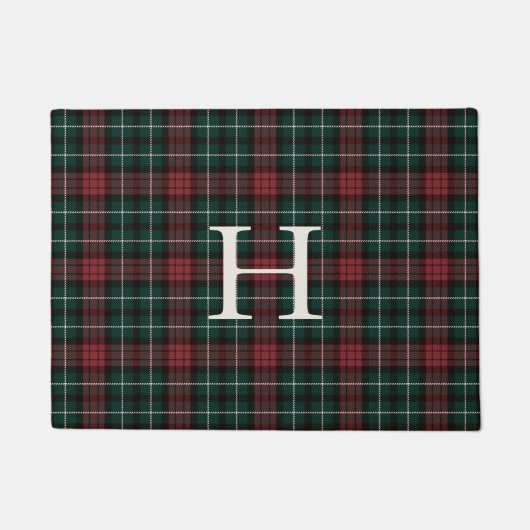 Holiday Tartan Monogram Fußmatte (Vorderseite)