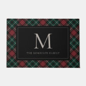 Holiday Tartan Monogram & Name Fußmatte (Vorderseite)