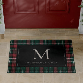 Holiday Tartan Monogram & Name Fußmatte