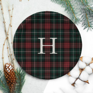 Holiday Tartan Monogram Pappteller