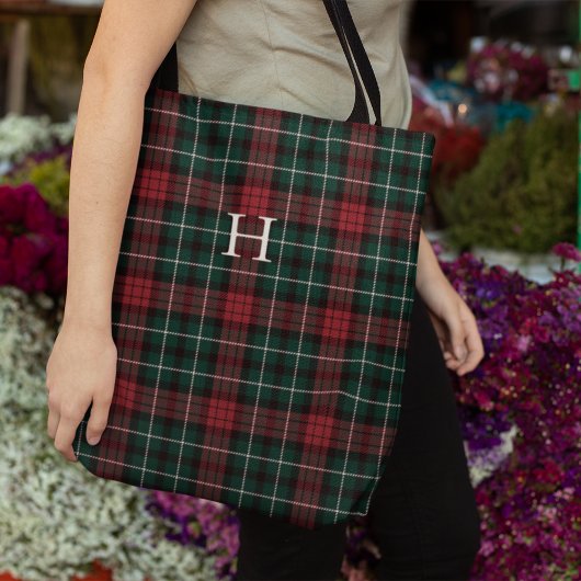 Holiday Tartan Monogram Tasche