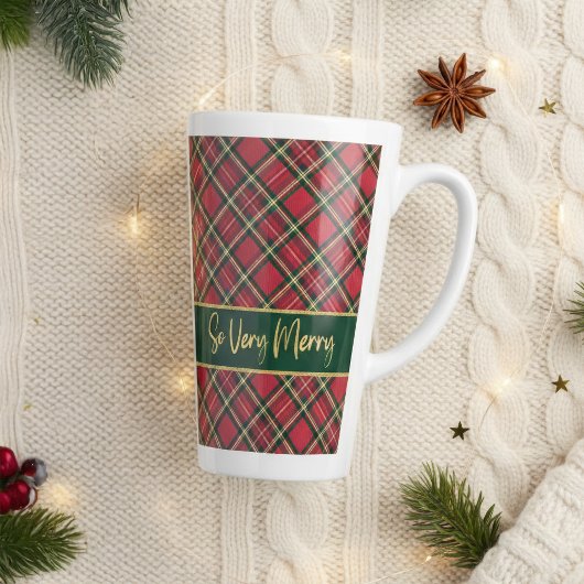 Holiday Tartan Red Kariert Gold So sehr froh Milchtasse