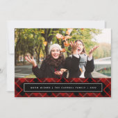 Holiday Tartan | Weihnachts-Fotokarte Feiertagskarte (Vorderseite)