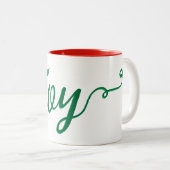 Holiday Tasse Join Script mit Holly Accent (VorderseiteRechts)