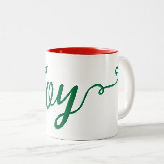 Holiday Tasse Join Script mit Holly Accent (VorderseiteRechts)