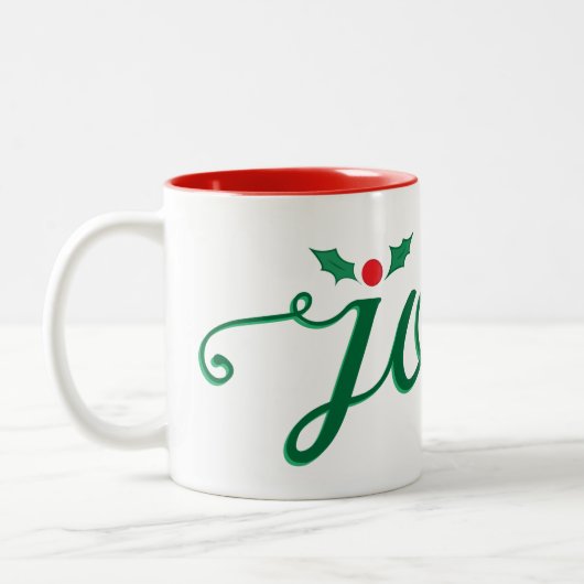 Holiday Tasse Join Script mit Holly Accent (Links)