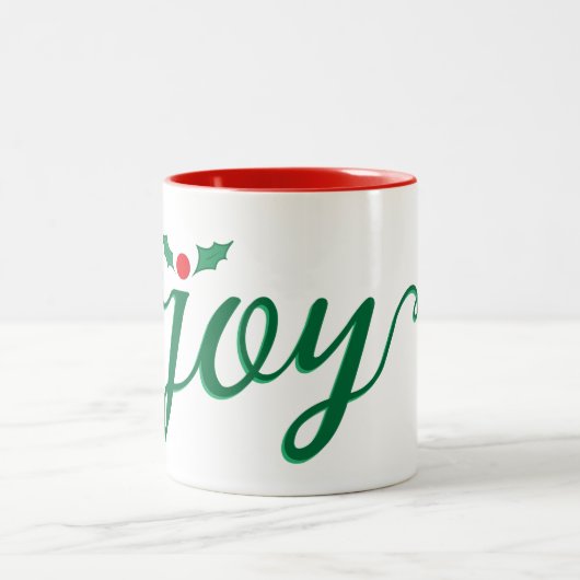 Holiday Tasse Join Script mit Holly Accent (Mittel)