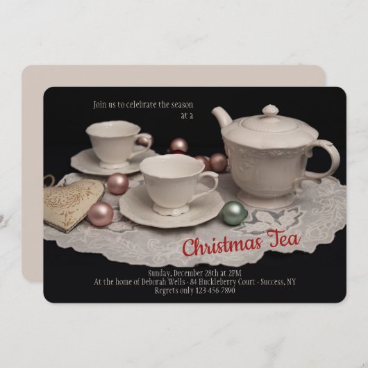 Holiday Tea  Einladung (Vorne/Hinten)